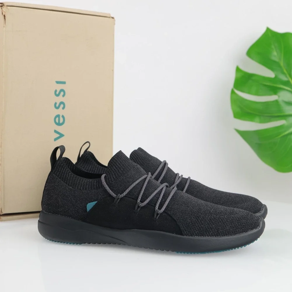 Vessi Womens Cityscape Classic Sneaker Size 10 Waterproof Black Lace Up Shoe Low